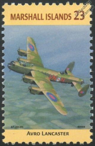 Wwii Raf Avro Lancaster Bomber Aircraft Stamp (marshall Islands)