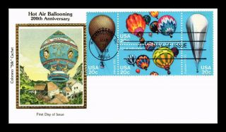 Dr Jim Stamps Us Hot Air Ballooning 200 Years Combo Colorano Silk Fdc Cover