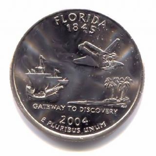 Bu Florida Gateway To Discovery Space Shuttle State Quarter 2004 D Coin