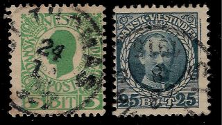 Denmark Colony Danish West Indies 1903 - 1908 Stamps - K.  Christian,  K.  Frederick