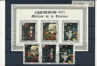 D000334 Paintings Christmas 1972 Religious Art Mnh,  S/s Chad