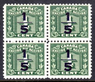 Canada Excise Tax Fx104 1/5 On ¼c Green Block/4,  1934 - 48,  Nh