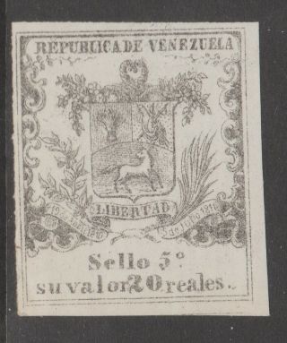 Venezuela Cinderella Revenue Fiscal Stamp 9 - 18 Laid Paper 20r Gum