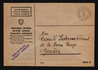 Switzerland - 4 Ww2 Red Cross Censor Covers / See Images - Z16229