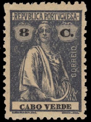 Cape Verde 183d (mi149cy) - Ceres " Keyplate " 1921 Slate (pa74904)