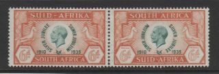 South Africa - 1935 King George V Silver Jubilee 6d,  Variety 10 - Vlmm