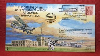 Gb,  2003,  Vcc Com.  Cover,  The Opening Of London Airport Croydon,  (cof20 - 1920),  P182