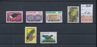 Lk60278 Suriname 1988 Overprint Animals Fauna Birds Lot Mnh Cv 32 Eur