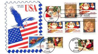 2578 1991 29c Traditional Christmas,  First Day Cover Cachet,  Combo W/2 [d540832]
