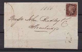 Lot:31793 Gb Qv Cover 1841 1d Red Brown Imperf Plate 14 Tg Basal Shift Stou