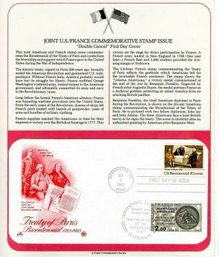 1983 Sc 2052 Treaty With France Joint Issue Artcraft Cachet On Page 3 Covers