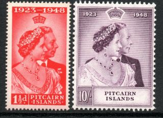 Pitcairn Is.  1948 Silver Wedding Sg 11 & 12 Unmounted (cat.  £41.  50)