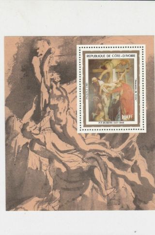 Ivory Coast Christ Descending The Cross Never Hinged Stamp Sheet Ref R17719