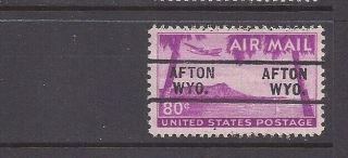 Wyoming Precancel On 80c Hawaii Air Mail Stamp (c46)