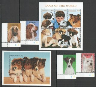 U952 1997 Dominica Fauna Dogs Of The World 2305 - 14 Michel 16,  3 Eu Set,  Bl,  Kb Mnh