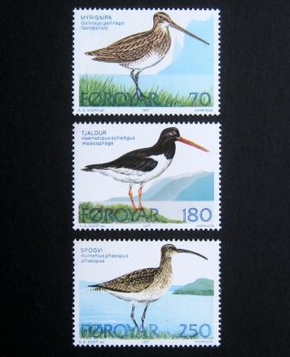 Faroe Islands 1977 Birds.  Complete Set Of 3 Stamps.  Mnh