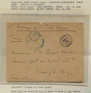 Indo China 1892 Frank Military Cover To France From Troops In Tonkin