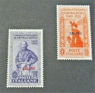 Nystamps Italy Aegean Islands Calino Stamp 25.  26 Og H $38