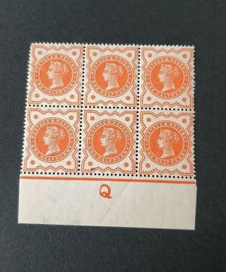 Gb Stamps Queen Victoria Jubilee Issue 1/2d Block Of 6 Control M/mint