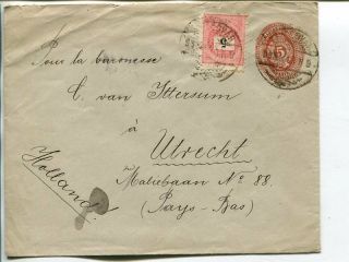 Hungary Uprated Stationery Cover To Netherlands 1893