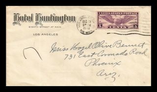 Dr Jim Stamps Us Hotel Huntington Los Angeles Air Mail Cover 1930