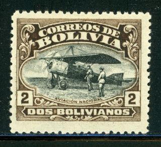 Bolivia Mh Air Post Selections: Scott C6 2b Aviation School (1924) Cv$20,