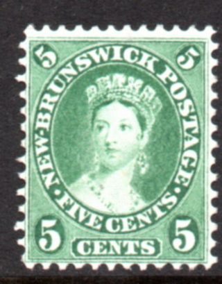 Brunswick 1860 - 63 Queen Victoria 5c Yellow - Green Sg14 No Gum