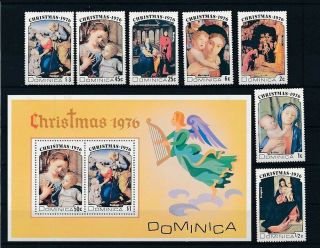 D279377 Christmas 1976 Paintings Madonna & Child Mnh,  S/s Domincia