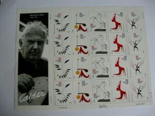 Usa Stamps Sheet Of Alexander Calder In.