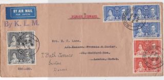 Straits Settlements Malaya 1937 Airmail By K.  L.  M.  Multiple Stamps Cover Rf 33217
