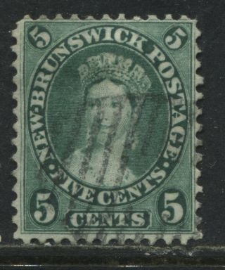 Brunswick Qv 1860 5 Cents Yellow Green