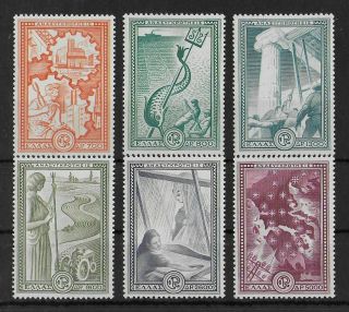 Greece 1951 Nh Complete Set Of 6 Stamps Michel 582 - 587 Cv €220 Vf