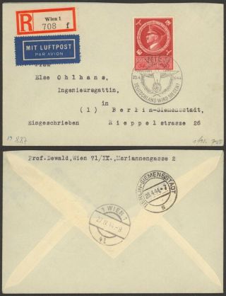 Germany 1944 - Registered Air Mail Cover Vienna To Berlin 34828/2