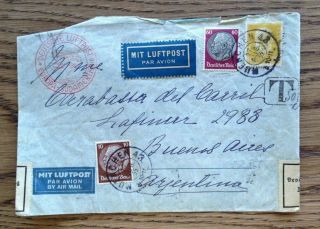 Germany 1935 Zeppelin Cancel Cover,  Munich To Buenos Aires,  Argentina