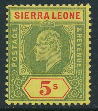Sg 110 Sierra Leone 1907 - 12 5/ - Green & Red /yellow,  Lightly Mounted