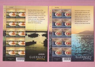 Channel Islands,  Guernsey,  Gastronomy.  2005,  Sheets Of 10