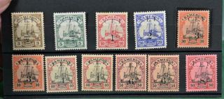 German Post Offices Cameroons C.  E.  F.  Overprint Stamps Selection Of 11 H/m (b89)