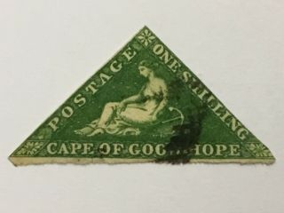 Old Stamp Cape Of Good Hope 1 Shilling Green 1853