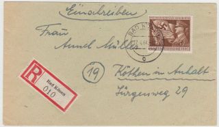 Germany Dr 1944 (17.  4. ) Reg.  Cover Bad KÖsen 2 Nd.  Rate Mi 865