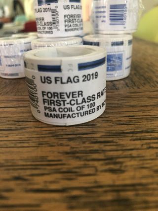 ROLL OF 100 US FLAG 2019 USPS FOREVER STAMPS, 3