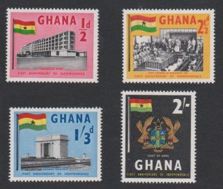 Ghana Flag And Coat Of Arms In National Colours 4v Mnh Sg 185 - 188