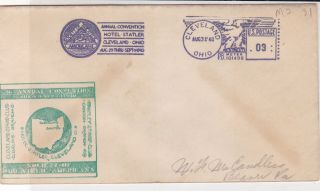 U.  S.  1941 Cleveland Stamp Club 46th Annual Convention Meter Mail Cover Ref 34489