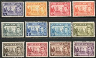 St Helena 1938 Kgvi Part Set To 10 Shillings (no 1d Green & 3d Ultramarine)