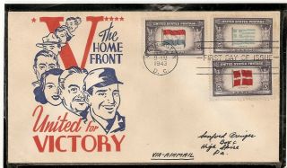 Scott 920 Denmark Overrun Nations First Day Cover Patriotic