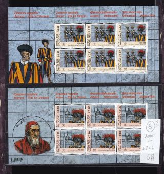 Vatican 2005 Mnh Six Set In Sheet.  Vatican - Switzerland Joint Issue.  See Scan.
