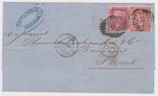 Gb Qv 1864 Combination Cover 1d Red Pl74 & 4d Bright Red Hairlines Pl4 Kc Sg81