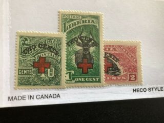 Liberia Stamps Scott B3 - B5 Mhog Scv 4.  70 Bb5448