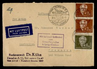 Dr Who 1950 Germany Ddr First Flight Leipzig To Moscow Russia E68285