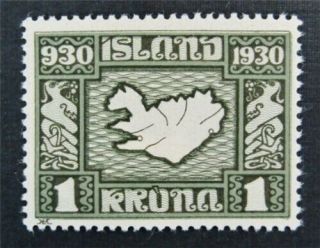 Nystamps Iceland Stamp 163 Og H $60