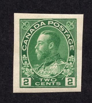 Canada 137 2 Cent Green King George V Admiral Issue Imperforate Mh